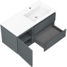 Mexen Orio dulap baie 100 cm cu lavoar Otis dreapta, 2S, 1D, grafit mat/alb mat - 91A13-10047-3-BBFFF66-W18P01