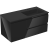 Mexen Orio dulap baie 100 cm cu lavoar Otis dreapta, 2S, 1D, negru lucios/negru mat - 91A13-10047-3-BBFFF70-W18P71