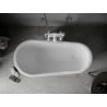 Mexen Retro cadă de baie freestanding 150 x 73 cm, albă/neagră, picioare albe - 53251507375-20
