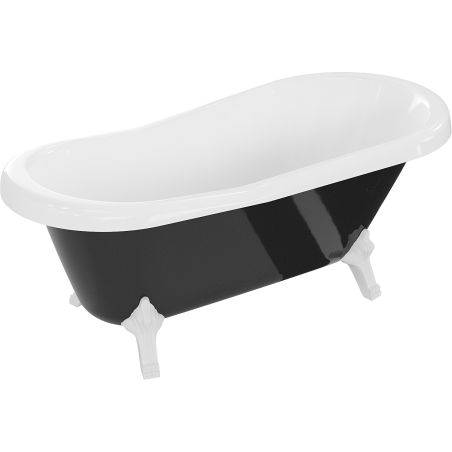 Mexen Retro cadă de baie freestanding 150 x 73 cm, albă/neagră, picioare albe - 53251507375-20