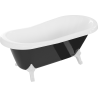 Mexen Retro cadă de baie freestanding 150 x 73 cm, albă/neagră, picioare albe - 53251507375-20