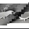 Mexen Retro cadă de sine stătătoare 150 x 73 cm, Albă/Neagră, picioare Albă - 53251507375-20
