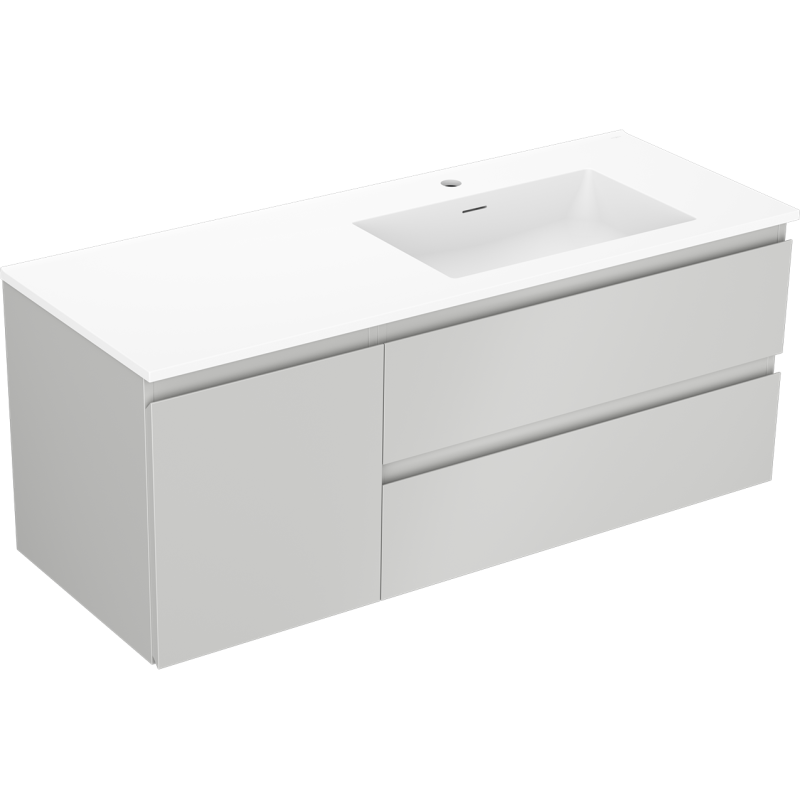 Mexen Orio dulap baie 120 cm cu lavoar Otis dreapta, 2S, 1D, gri mat/alb mat - 91A13-12047-3-BBFFF62-W18P01