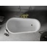 Cada freestanding Mexen Retro 150 x 73 cm, albă/neagră, picioare aurii - 53251507375-50