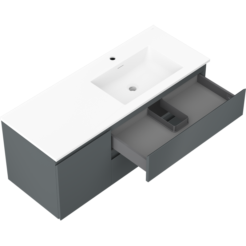 Mexen Orio dulap baie 120 cm cu chiuvetă Otis dreaptă, 2S, 1D, grafit mat/alb mat - 91A13-12047-3-BBFFF66-W18P01