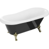 Cada freestanding Mexen Retro 150 x 73 cm, albă/neagră, picioare aurii - 53251507375-50