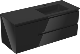 Mexen Orio dulap de baie 120 cm cu lavoar Otis dreapta, 2S, 1D, negru lucios/negru mat - 91A13-12047-3-BBFFF70-W18P71