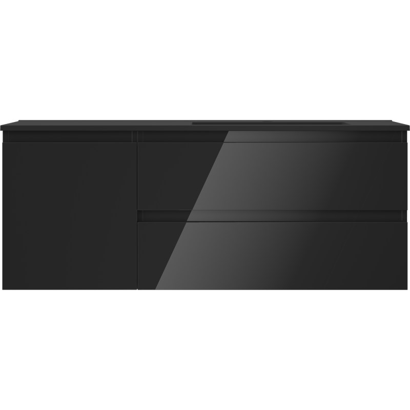 Mexen Orio dulap baie 120 cm cu chiuvetă Otis dreaptă, 2S, 1D, negru lucios/negru mat - 91A13-12047-3-BBFFF70-W18P71