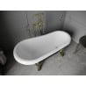 Mexen Retro cadă de sine stătătoare 150 x 73 cm, Albă/Neagră, picioare Aurie - 53251507375-50