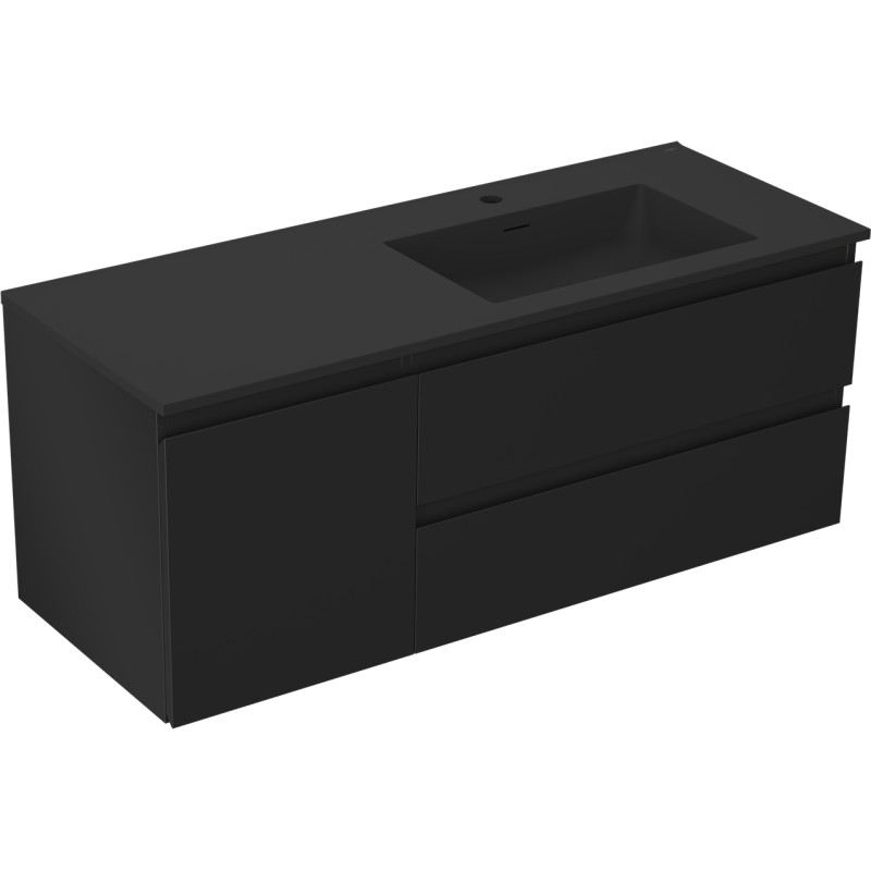 Mexen Orio dulap baie 120 cm cu lavoar Otis dreapta, 2S, 1D, negru mat - 91A13-12047-3-BBFFF71-W18P71