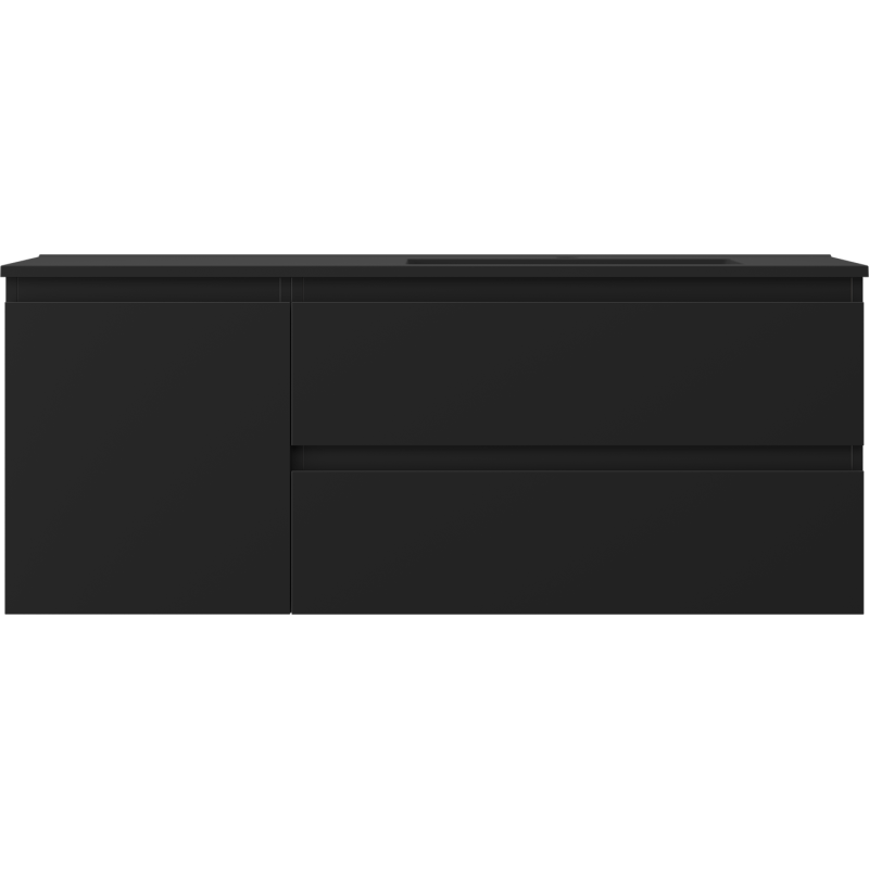 Mexen Orio dulap de baie 120 cm cu lavoar Otis dreapta, 2S, 1D, negru mat - 91A13-12047-3-BBFFF71-W18P71