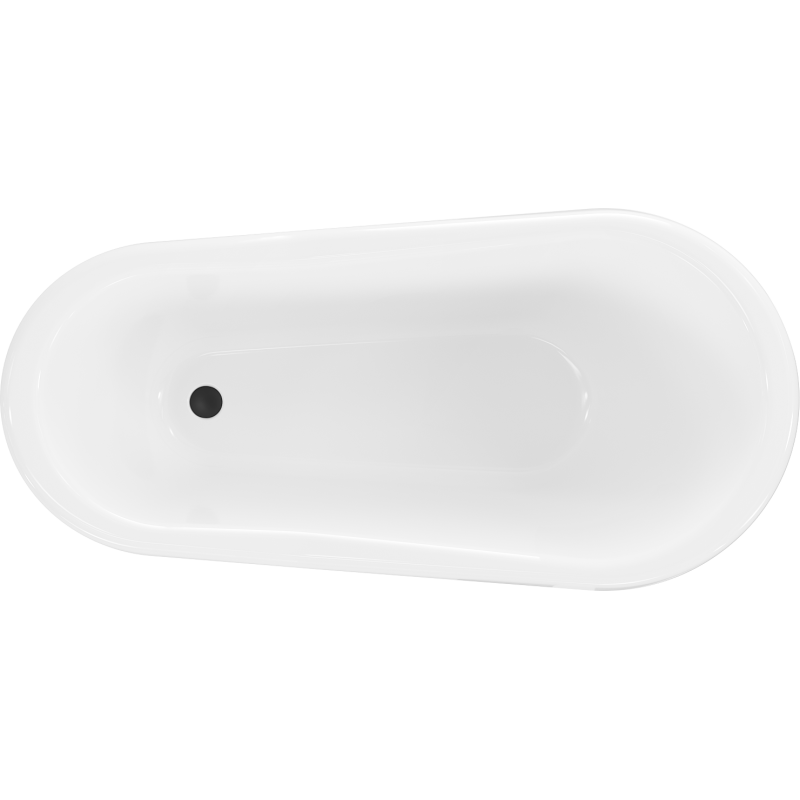Mexen Retro szabadon álló kád 150 x 73 cm, fehér/fekete, fekete lábak - 53251507375-70