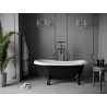 Mexen Retro cadă de baie independentă 150 x 73 cm, albă/neagră, picioare negre - 53251507375-70