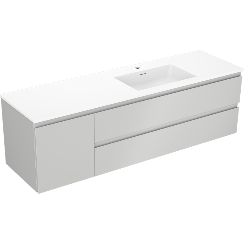 Mexen Orio dulap de baie 160 cm cu lavoar Otis dreapta, 2S, 1D, gri mat/alb mat - 91A13-16047-3-BBFFF62-W18P01