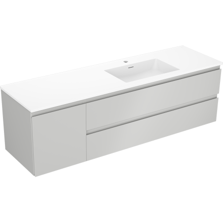 Mexen Orio dulap de baie 160 cm cu lavoar Otis dreapta, 2S, 1D, gri mat/alb mat - 91A13-16047-3-BBFFF62-W18P01