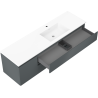 Mexen Orio dulap baie 160 cm cu lavoar Otis pe dreapta, 2S, 1D, grafit mat/alb mat - 91A13-16047-3-BBFFF66-W18P01