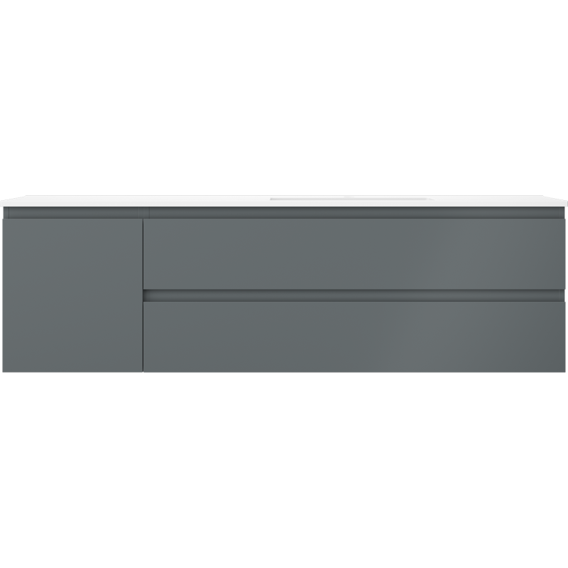 Mexen Orio dulap baie 160 cm cu lavoar Otis pe dreapta, 2S, 1D, grafit mat/alb mat - 91A13-16047-3-BBFFF66-W18P01