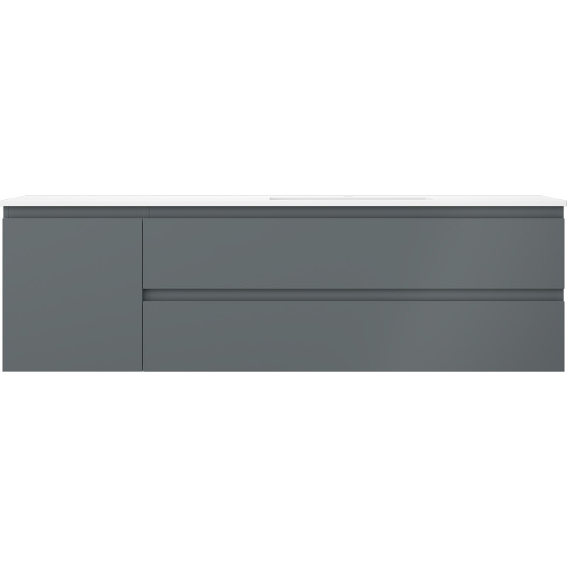 Mexen Orio dulap de baie 160 cm cu chiuvetă Otis dreaptă, 2S, 1D, grafit mat/alb mat - 91A13-16047-3-BBFFF66-W18P01