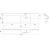 Mexen Orio dulap de baie 160 cm cu chiuvetă Otis dreaptă, 2S, 1D, grafit mat/alb mat - 91A13-16047-3-BBFFF66-W18P01