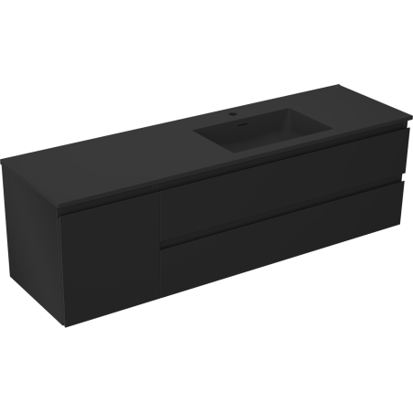 Mexen Orio dulap baie 160 cm cu lavoar Otis pe dreapta, 2S, 1D, negru mat - 91A13-16047-3-BBFFF71-W18P71