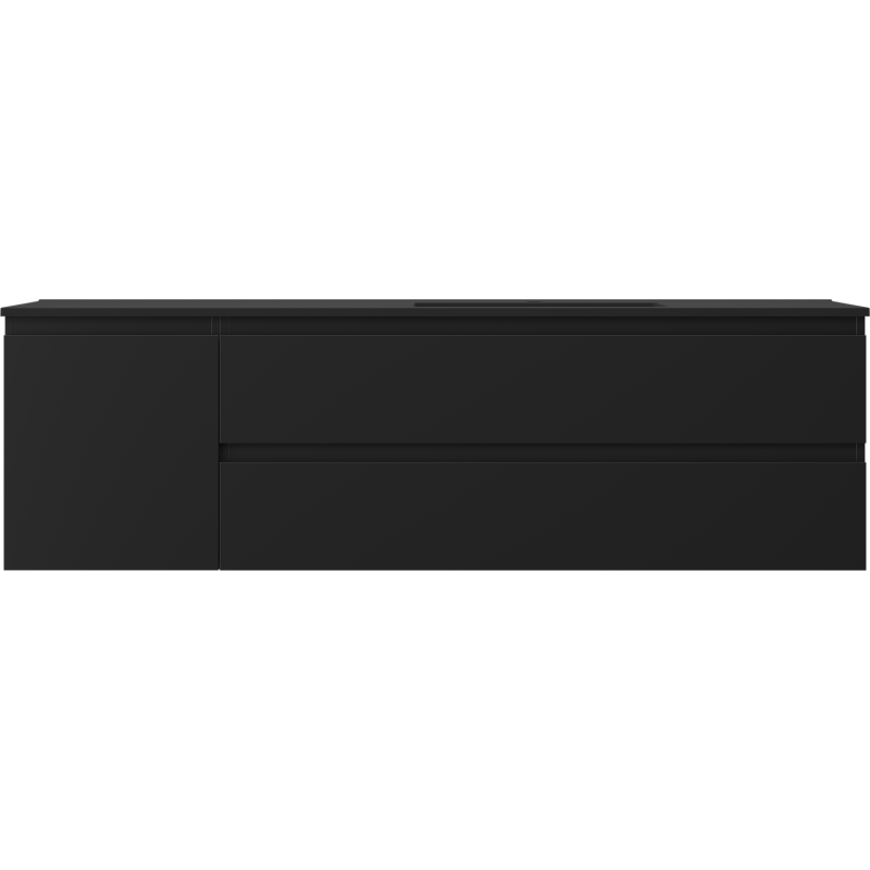 Mexen Orio dulap baie 160 cm cu lavoar Otis pe dreapta, 2S, 1D, negru mat - 91A13-16047-3-BBFFF71-W18P71
