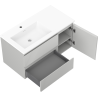 Mexen Rivel dulap baie 90 cm cu lavoar Otis stânga, 2S, 1D, riflat, gri mat/alb mat - 91A23-09047-3-BBFFF62-W18L01