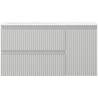 Mexen Rivel dulap de baie 90 cm cu lavoar Otis stânga, 2S, 1D, canelat, gri mat/alb mat - 91A23-09047-3-BBFFF62-W18L01
