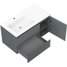 Mexen Rivel dulap de baie 90 cm cu chiuvetă Otis stânga, 2S, 1D, canelat, grafit mat/alb mat - 91A23-09047-3-BBFFF66-W18L01