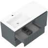 Mexen Rivel dulap de baie 100 cm cu lavoar Otis stânga, 2S, 1D, canelat, grafit/alb mat - 91A23-10047-3-BBFFF66-W18L01