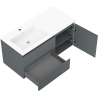 Mexen Rivel Otis 100 cm-es fürdőszobai szekrény mosdóval, bal oldali, 2 fiókos, 1 ajtós, barázdált, grafit-fehér matt