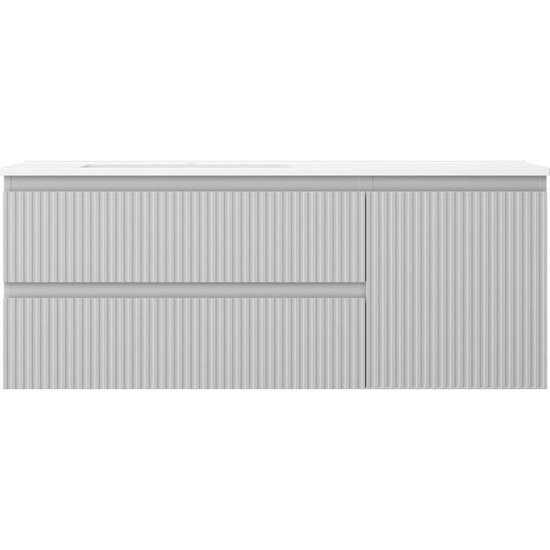 Mexen Rivel dulap baie 120 cm cu chiuvetă Otis stângă, 2S, 1D, profilat, gri mat/alb mat - 91A23-12047-3-BBFFF62-W18L01