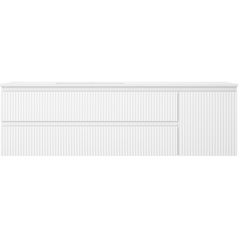 Mexen Rivel dulap baie 160 cm cu lavoar Otis stânga, 2S, 1D, canelat, alb mat - 91A23-16047-3-BBFFF01-W18L01