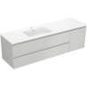 Mexen Rivel dulap baie 160 cm cu lavoar Otis stânga, 2S, 1D, canelat, gri mat/alb mat - 91A23-16047-3-BBFFF62-W18L01