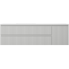 Mexen Rivel 160 cm-es fürdőszobaszekrény mosdóval Otis balos, 2S, 1D, bordázott, szürke matt/fehér matt