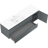 Mexen Rivel dulap baie 160 cm cu lavoar Otis stânga, 2S, 1D, canelat, grafit/alb mat - 91A23-16047-3-BBFFF66-W18L01