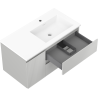 Mexen Rivel dulap baie 90 cm cu lavoar Otis dreapta, 2S, 1D, riflat, gri mat/alb mat - 91A23-09047-3-BBFFF62-W18P01