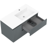 Mexen Rivel dulap baie 90 cm cu lavoar Otis pe dreapta., 2S, 1D, canelat, grafit/alb mat - 91A23-09047-3-BBFFF66-W18P01