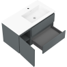 Mexen Rivel dulap baie 90 cm cu lavoar Otis pe dreapta., 2S, 1D, canelat, grafit/alb mat - 91A23-09047-3-BBFFF66-W18P01