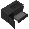Mexen Rivel dulap baie 90 cm cu lavoar Otis dreapta, 2S, 1D, canelat, negru mat - 91A23-09047-3-BBFFF71-W18P71