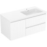 Mexen Rivel dulap baie 100 cm cu lavoar Otis dreapta, 2S, 1D, cu relief, alb mat - 91A23-10047-3-BBFFF01-W18P01