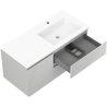 Mexen Rivel dulap baie 100 cm cu lavoar Otis dreapta, 2S, 1D, canelat, gri/alb mat - 91A23-10047-3-BBFFF62-W18P01