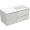 Mexen Rivel fürdőszobaszekrény 100 cm mosdóval Otis jobb, 2S, 1D, bordázott, szürke/fehér matt - 91A23-10047-3-BBFFF62-W18P01