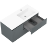 Mexen Rivel dulap baie 100 cm cu lavoar Otis dreapta, 2S, 1D, canelat, grafit/alb mat - 91A23-10047-3-BBFFF66-W18P01