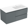 Mexen Rivel dulap baie 100 cm cu lavoar Otis dreapta, 2S, 1D, canelat, grafit/alb mat - 91A23-10047-3-BBFFF66-W18P01