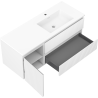 Mexen Rivel 120 cm-es Otis fürdőszobaszekrény jobb oldali mosdóval, 2S, 1D, bordázott, matt fehér