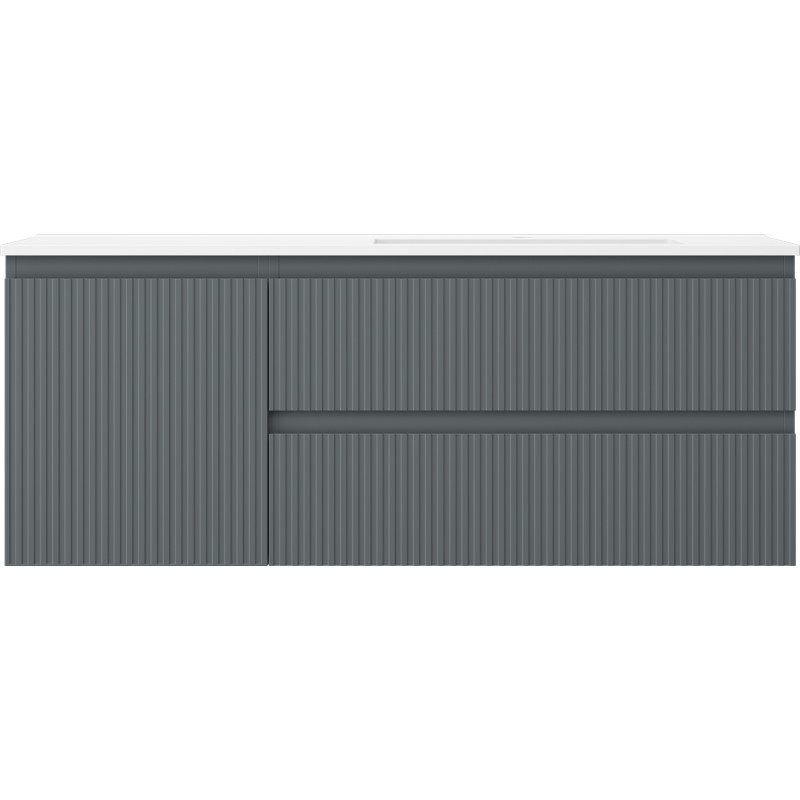 Mexen Rivel dulap baie 120 cm cu chiuvetă Otis dreapta, 2S, 1D, cu caneluri, grafit/alb mat - 91A23-12047-3-BBFFF66-W18P01