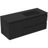Mexen Rivel dulap baie 120 cm cu lavoar Otis dreapta, 2S, 1D, riflat, negru mat - 91A23-12047-3-BBFFF71-W18P71