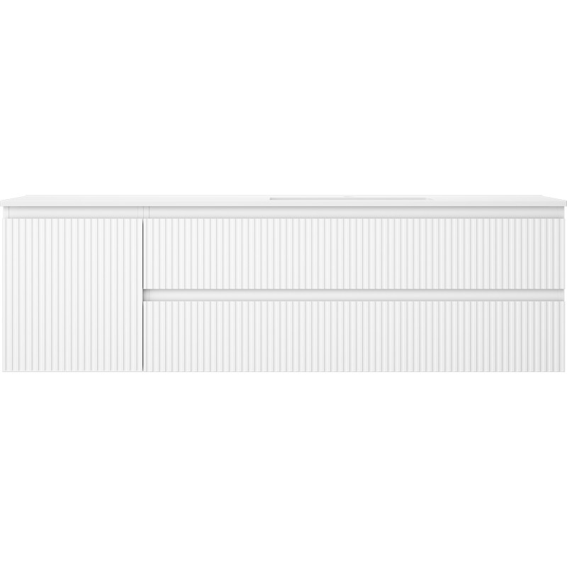 Mexen Rivel dulap baie 160 cm cu chiuvetă Otis, dreapta, 2S, 1D, canelat, alb mat - 91A23-16047-3-BBFFF01-W18P01