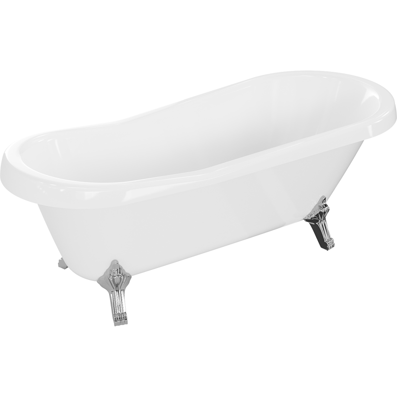 Mexen Retro cadă de baie freestanding 170 x 75 cm, albă, picioare cromate - 53251707500-00