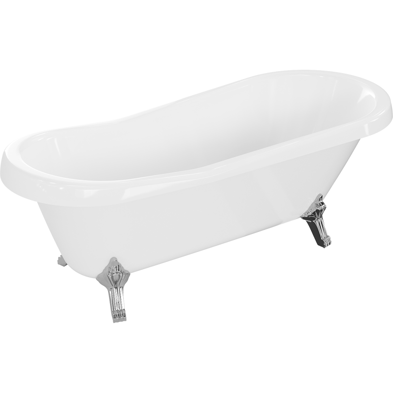 Mexen Retro cada freestanding 170 x 75 cm, albă, picioare cromate - 53251707500-00